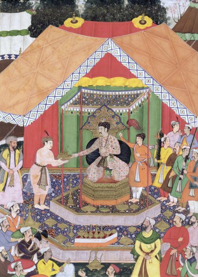Imperatore Akbar da Mughal School